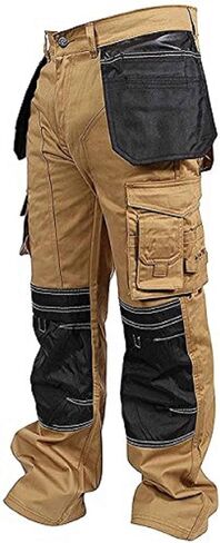 Newfacelook سراويل البضائع الرجالية كاكي أسود رمادي Cordura فائدة سلامة العمل بنطلون جيوب وسادة الركبة in Kuwait