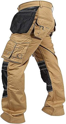 Newfacelook سراويل البضائع الرجالية كاكي أسود رمادي Cordura فائدة سلامة العمل بنطلون جيوب وسادة الركبة in Kuwait
