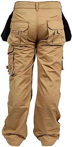 Newfacelook سراويل البضائع الرجالية كاكي أسود رمادي Cordura فائدة سلامة العمل بنطلون جيوب وسادة الركبة in Kuwait