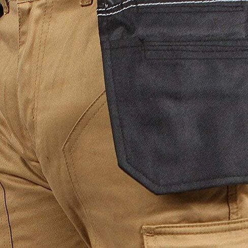 Newfacelook سراويل البضائع الرجالية كاكي أسود رمادي Cordura فائدة سلامة العمل بنطلون جيوب وسادة الركبة in Kuwait