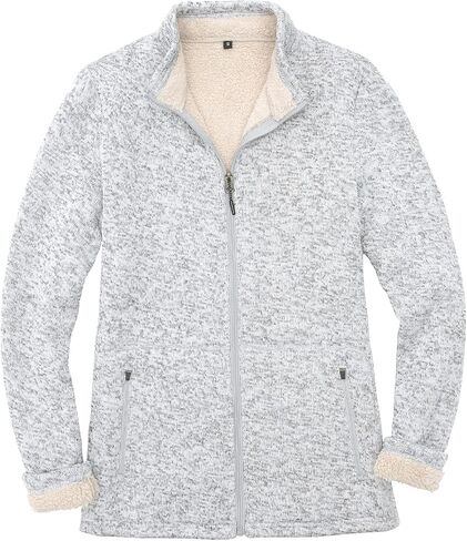 Bonnorth Women's Full Zip Sweater Fleece Jacket,Sherpa Lined Windproof Jacket with Zip Pocket in Kuwait