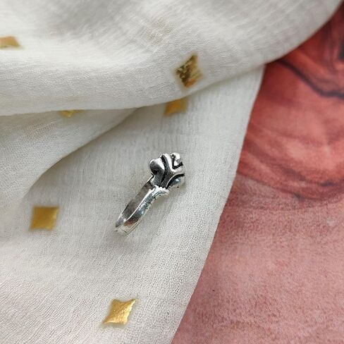 Small Antique Tree Leaf Oxidised German Silver Clip on Non Pierced Nose Pin in Saudi Arabia