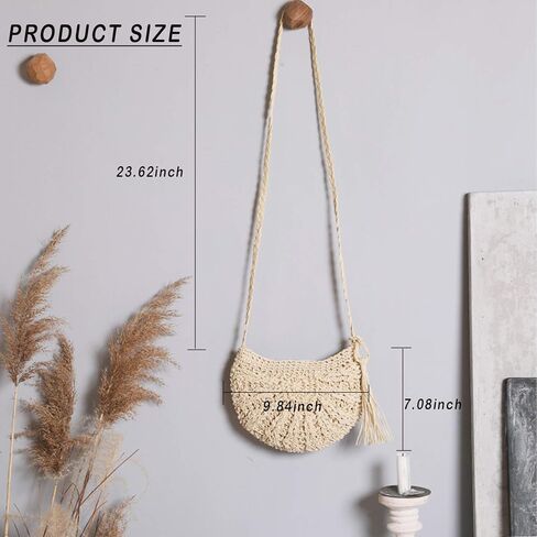 حقائب كروس نسائية مصنوعة من القش وحقائب يد مصنوعة من القش للصيف والشاطئ ومحفظة كتف in Kuwait