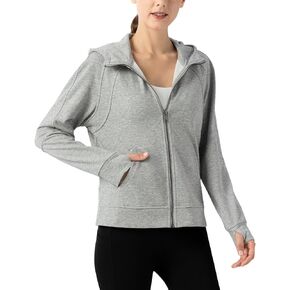 TBMPOY Women's Full Zip Up Hoodies Long Sleeve Cotton Sweatshirts w Pockets Lightweight Hooded Jackets Workout Athletic