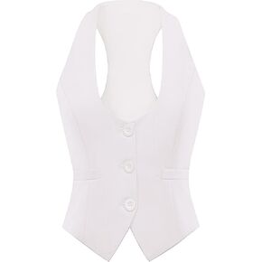 Foucome Womens Vest Fashion Casual Suit Vest Versatile Racerback Waistcoat Vest Tops for Women