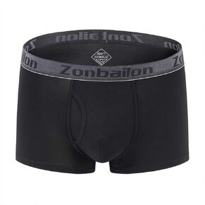 ZONBAILON Mens Underwear Boxer Briefs Open Fly Short Leg Soft Bamboo Fiber