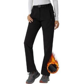 سراويل نسائية ناعمة مبطنة بالصوف سراويل نسائية مقاومة للماء ومضادة للرياح للتزلج والثلج معزولة للمشي لمسافات طويلة والصيد in Kuwait