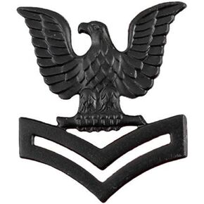Navy Cap Device: E5 Petty Officer Second Class - black metal