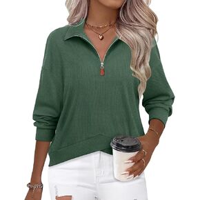 سترة نسائية من Gaharu بنصف سحاب كاجوال وأكمام طويلة وربع سحاب علوي وياقة واقفة ملابس خريفية in Kuwait