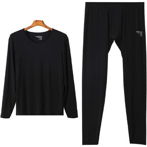 IYUNYI Men's Thermal Underwear Set, Ice Silk Feeling Long Johns, Winter Thin Base Layer Top & Bottom