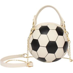 LABANCA Women Girls PU Leather Basketball Shaped Shoulder Bag Round Crossbody Bag Tote Purse