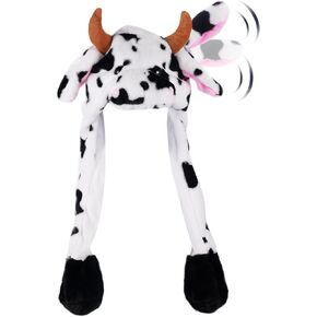 Funny Plush Animal Hat Ear Moving Jumping Hats Cute Cap Unisex Gift for Kids Adults Party Halloween Christmas