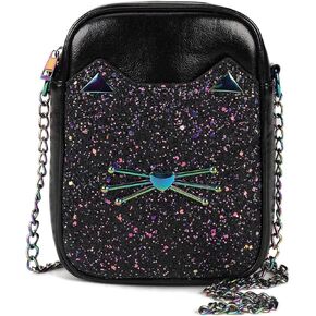 محفظة كروس لطيفة للفتيات المراهقات ومحفظة صغيرة وحقائب كروس للقطط للنساء هدية مع حزام سلسلة معدنية in Kuwait