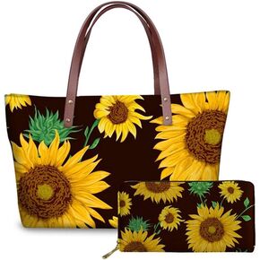 JEOCODY Bag Set Satchel Purse Handbag for Women Shoulder Tote Top Handle Bag Long Purse Wallet Gift