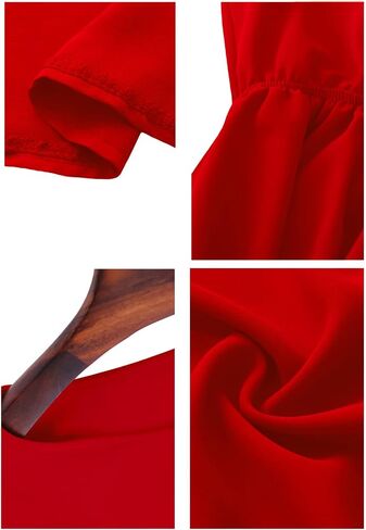 Alaster Women’s Chiffon Short Sleeve Casual Midi Dress Irregular Hem Summer Dress in Saudi Arabia