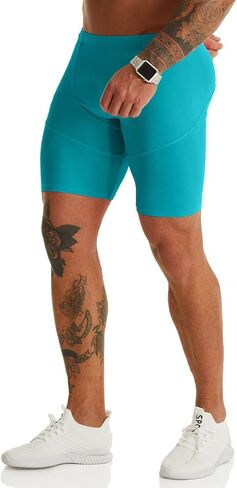 شورت رياضي قصير للرجال من Ouber بخياطة داخلية مضلعة مقاس 9 بوصات مناسب لتمارين كمال الأجسام in Kuwait