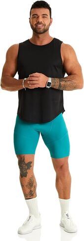 شورت رياضي قصير للرجال من Ouber بخياطة داخلية مضلعة مقاس 9 بوصات مناسب لتمارين كمال الأجسام in Kuwait