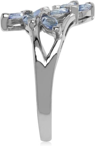 Silvershake Gemstones 925 Sterling Silver Leaf Inspired Bypass Ring Jewelry for Women in Kuwait