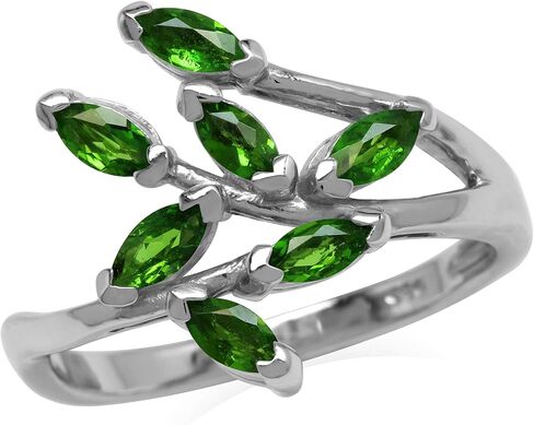 Silvershake Gemstones 925 Sterling Silver Leaf Inspired Bypass Ring Jewelry for Women in Kuwait