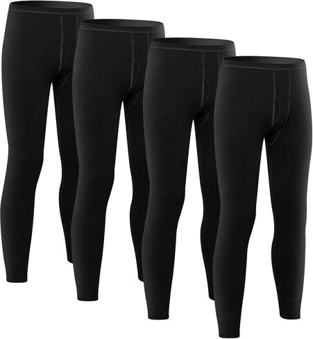 4 قطع من الملابس الداخلية الحرارية للرجال خفيفة الوزن سراويل طويلة دافئة من Johns Leggings طبقات أساسية سفلية للشتاء in Saudi Arabia