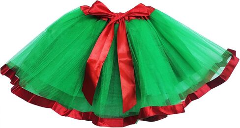 Girls Tulle Tutu Skirt with Ribbon Princess Ballet Dance Tutu Dress Elastic Kids Colorful Birthday Christmas Tutu 3-8 Y in Kuwait