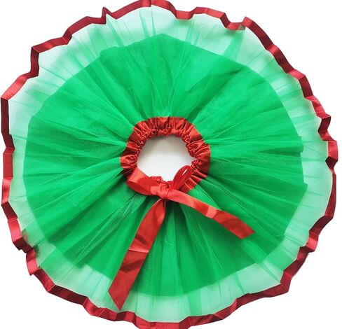Girls Tulle Tutu Skirt with Ribbon Princess Ballet Dance Tutu Dress Elastic Kids Colorful Birthday Christmas Tutu 3-8 Y in Kuwait