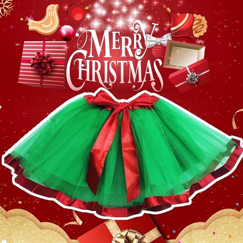 Girls Tulle Tutu Skirt with Ribbon Princess Ballet Dance Tutu Dress Elastic Kids Colorful Birthday Christmas Tutu 3-8 Y in Kuwait