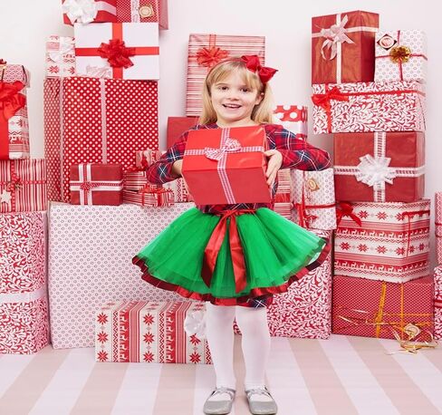 Girls Tulle Tutu Skirt with Ribbon Princess Ballet Dance Tutu Dress Elastic Kids Colorful Birthday Christmas Tutu 3-8 Y in Kuwait