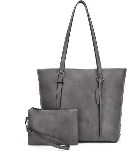 Handbag for Women Tote Bag PU Leather Large Shoulder Bag Top Handle Satchel Purses 2Pcs Set in Kuwait