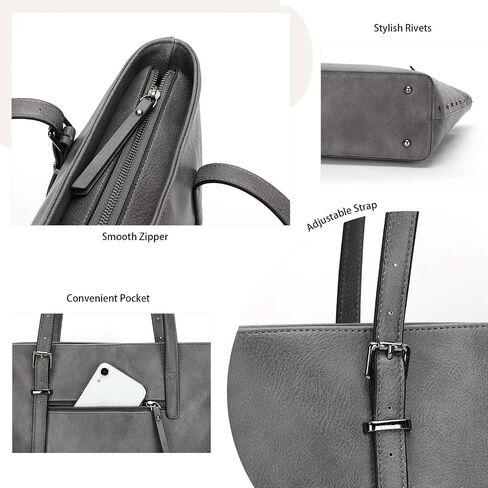 Handbag for Women Tote Bag PU Leather Large Shoulder Bag Top Handle Satchel Purses 2Pcs Set in Kuwait
