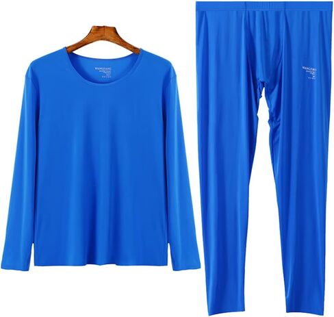 مجموعة ملابس داخلية حرارية للرجال من IYUNYI، سراويل طويلة بملمس الحرير الجليدي، طبقة أساسية رفيعة للشتاء من الأعلى والأسفل in Kuwait