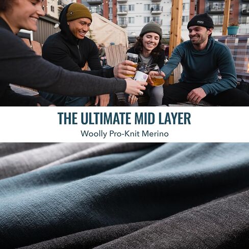 ملابس صوفية للرجال من صوف Merino Pro-Knit بسحّاب - ماصة للتنفس ومضادة للرائحة in Kuwait