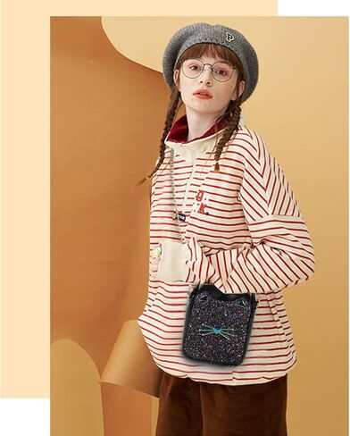 محفظة كروس لطيفة للفتيات المراهقات ومحفظة صغيرة وحقائب كروس للقطط للنساء هدية مع حزام سلسلة معدنية in Kuwait