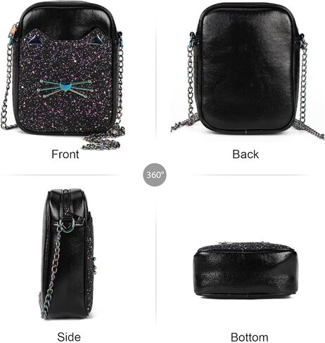 محفظة كروس لطيفة للفتيات المراهقات ومحفظة صغيرة وحقائب كروس للقطط للنساء هدية مع حزام سلسلة معدنية in Kuwait