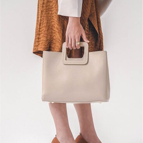 TIJN Square Handle Tote Bag for Women Fashion Purses Handbags Vegan Leather Crossbody Shoulder Bags for Women(Flann) in Kuwait