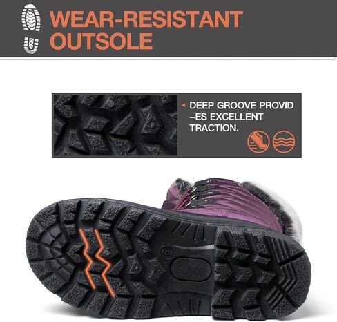 mysoft Women's Snow Boots Warm Insulated Faux Fur Lined Waterproof Mid-Calf Winter Boots in Saudi Arabia