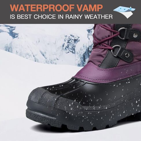 mysoft Women's Snow Boots Warm Insulated Faux Fur Lined Waterproof Mid-Calf Winter Boots in Saudi Arabia