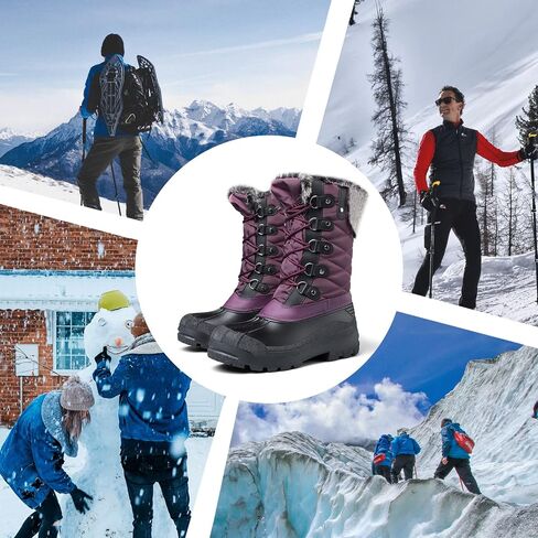 mysoft Women's Snow Boots Warm Insulated Faux Fur Lined Waterproof Mid-Calf Winter Boots in Saudi Arabia