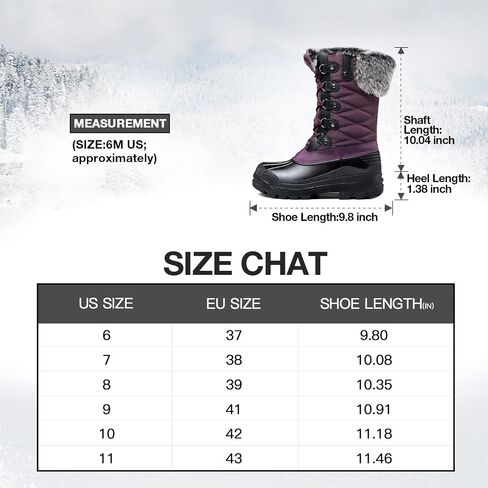 mysoft Women's Snow Boots Warm Insulated Faux Fur Lined Waterproof Mid-Calf Winter Boots in Saudi Arabia
