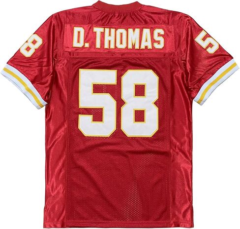 قمصان كرة القدم للرجال من ussportjersey #58 Derrick Thomas Retro 90's Party Football مخيطة in Kuwait