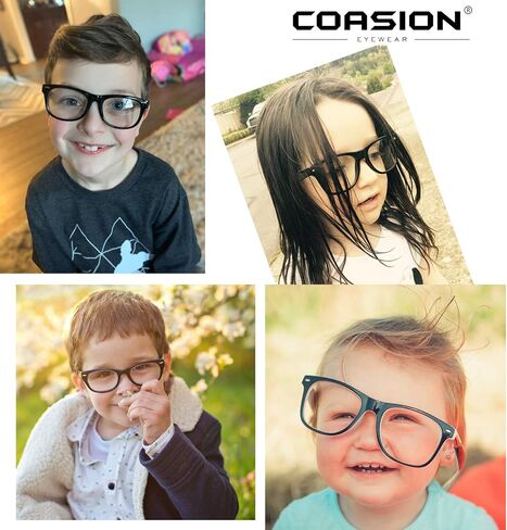 نظارات COASION Kids الشفافة للفتيات الصغيرات والأولاد، نظارات Geek Fake Nerd للزي (العمر 3-12) in Kuwait