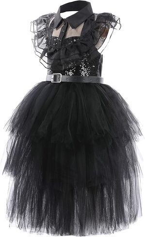 فستان توتو دريمز أسود للفتيات، أزياء الهالوين القوطية، ملابس الأميرة in Kuwait