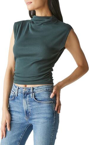 بلوزة Amara للسيدات من Michael Stars برقبة وهمية وأكتاف مضلعة in Kuwait