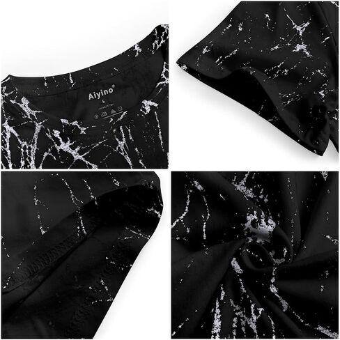 Aiyino Men's Hipster Hip Hop Ripped Round Hemline Pattern Print T Shirt in Saudi Arabia