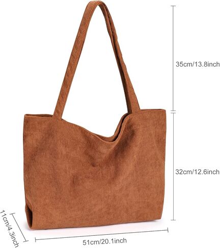 حقيبة يد نسائية من Sightor Corduroy حقيبة كتف ذات سعة كبيرة وحقيبة تسوق كاجوال in Kuwait