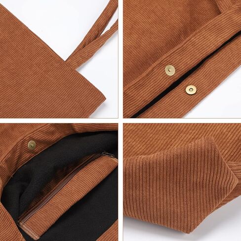 حقيبة يد نسائية من Sightor Corduroy حقيبة كتف ذات سعة كبيرة وحقيبة تسوق كاجوال in Kuwait