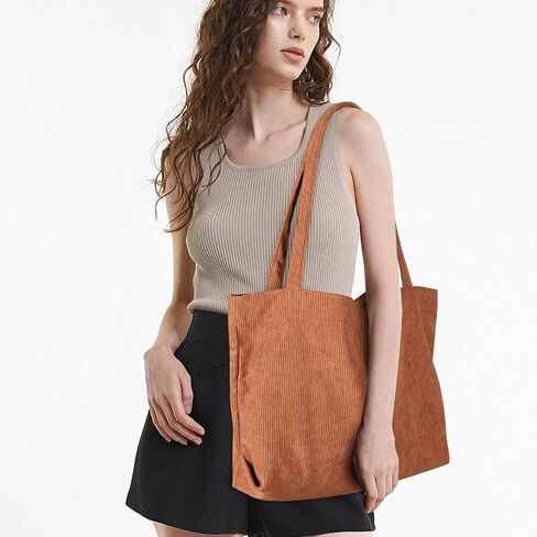 حقيبة يد نسائية من Sightor Corduroy حقيبة كتف ذات سعة كبيرة وحقيبة تسوق كاجوال in Kuwait
