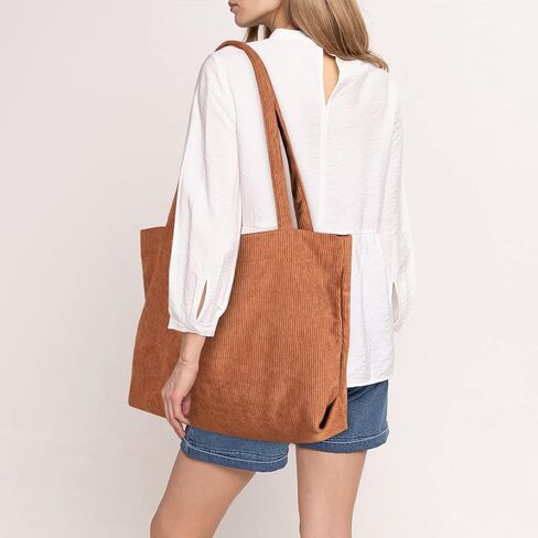 حقيبة يد نسائية من Sightor Corduroy حقيبة كتف ذات سعة كبيرة وحقيبة تسوق كاجوال in Kuwait