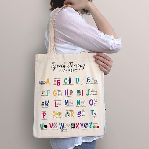 شنطة يد كبيرة توت لعلاج النطق من صن اف واي سي ان، هدايا اخصائي امراض النطق واللغة، هدية معالج النطق للنساء، هدايا شكر لمعالج النطق، شنطة يد كبيرة توت (شنطة يد كبيرة توت اس ال بي) 13ST04، بيج in Kuwait