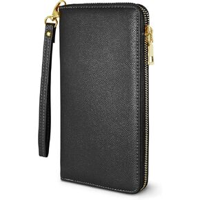 Women's Wallet, Black, Faux Leather, RFID Protected, 8.9" x 4.7" x 0.8" in Saudi Arabia